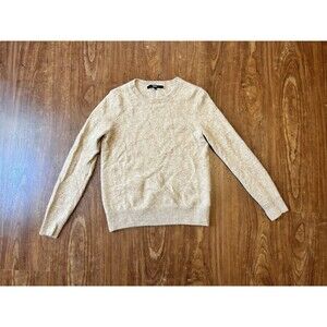 Quince Women Mongolian Cashmere Crewneck Sweater Tan Small